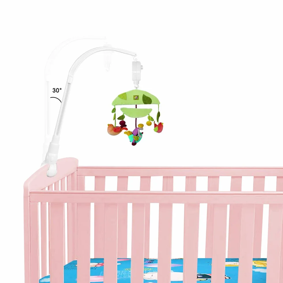 AFUNTA Soporte de campana para cuna 23 pulgadas con caja de música, soporte ajustable DIY para cama de bebé