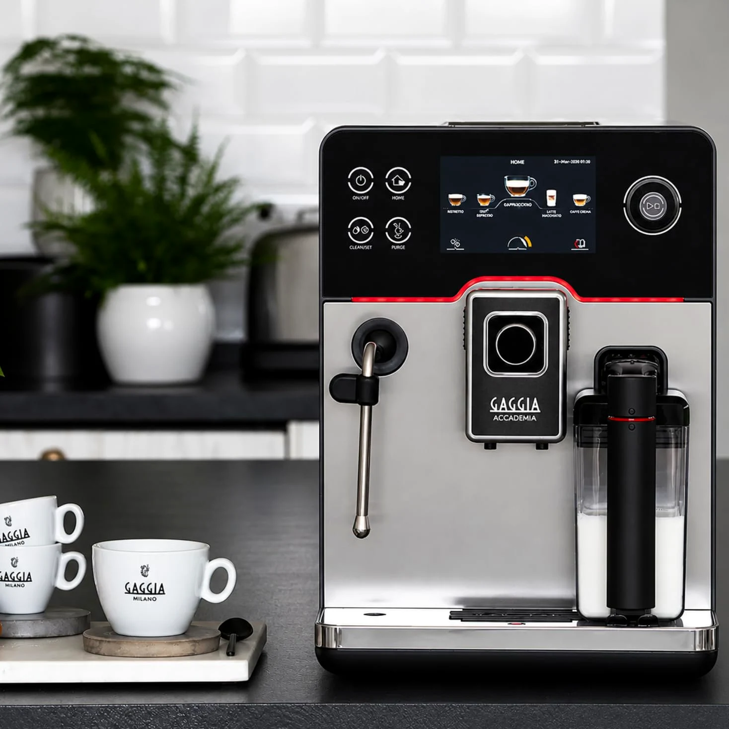 Gaggia Accademia One Touch - Máquina de café totalmente automática de grano a taza, cafetera de capuchino y espresso con 19 recetas de un solo toque (acero inoxidable)