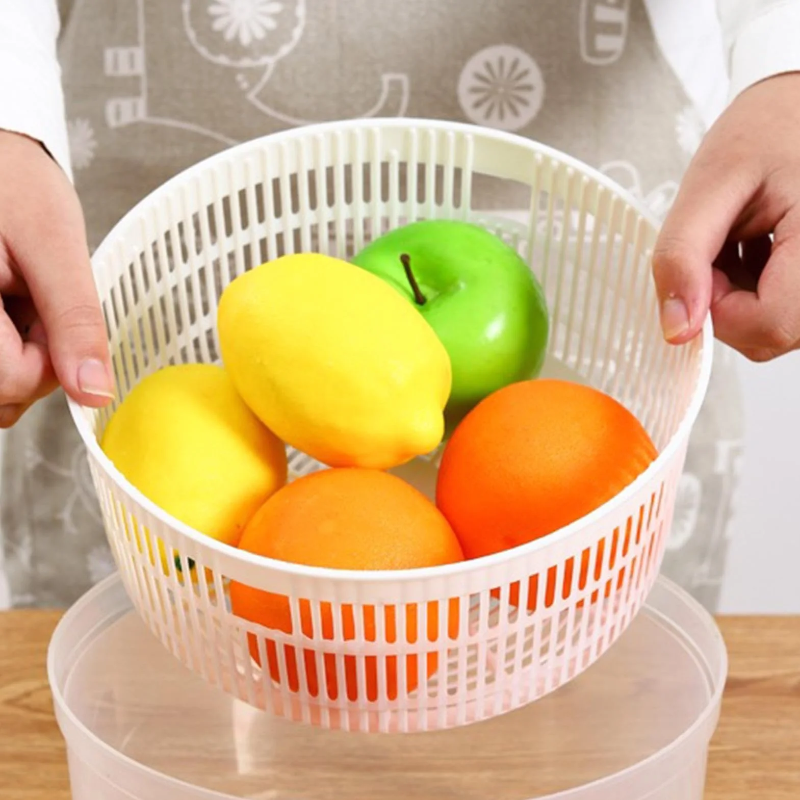 Ensalada Giratorio | Centrifugador Verduras Manual Centrifugadora Secadora Lechuga Escurridor Ensalada Escurridor deshidratador Frutas - para Uso doméstico en la Cocina