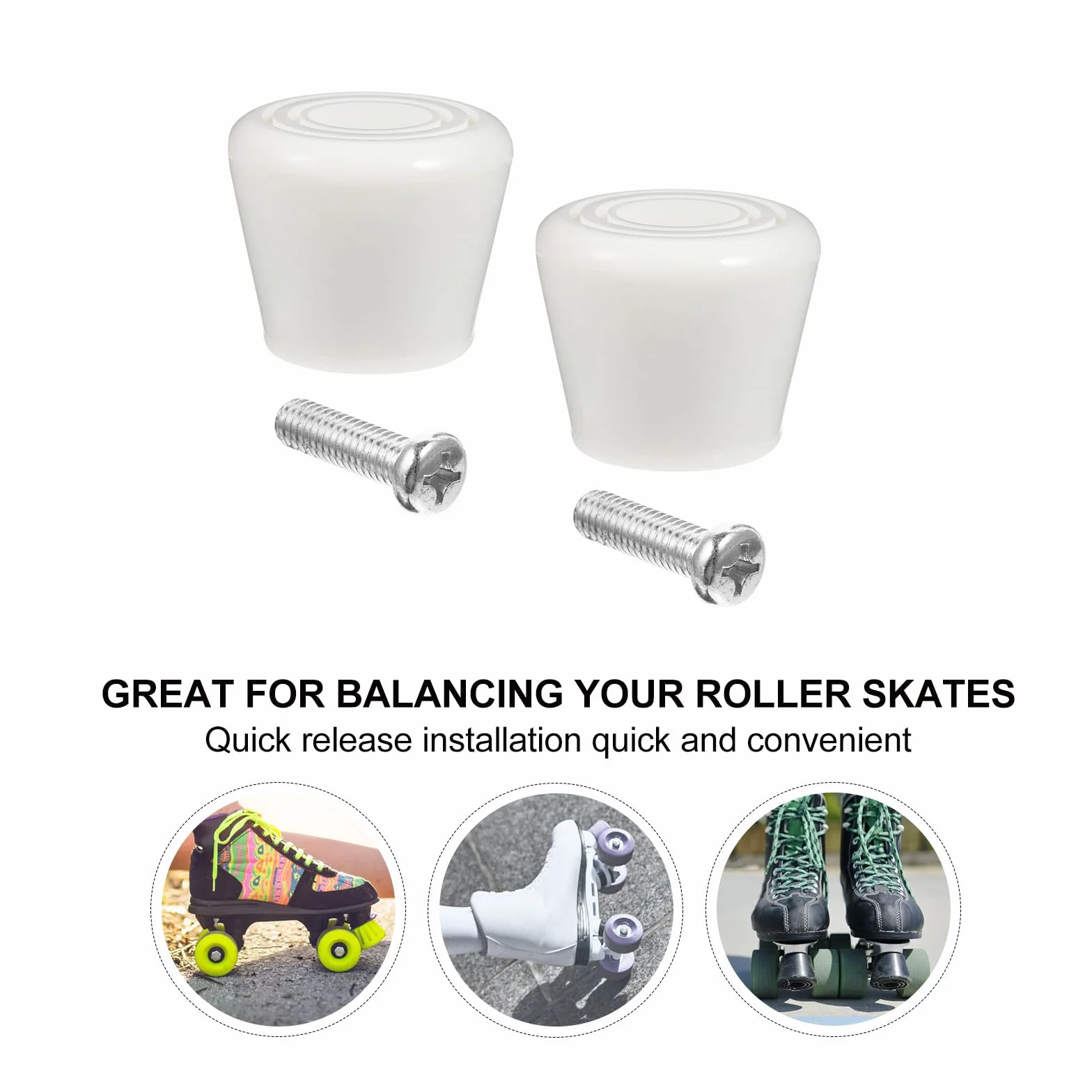 VILLCASE Frenos para Patines de Ruedas Cabezales Dobles y Base Antideslizante, 4 Unidades