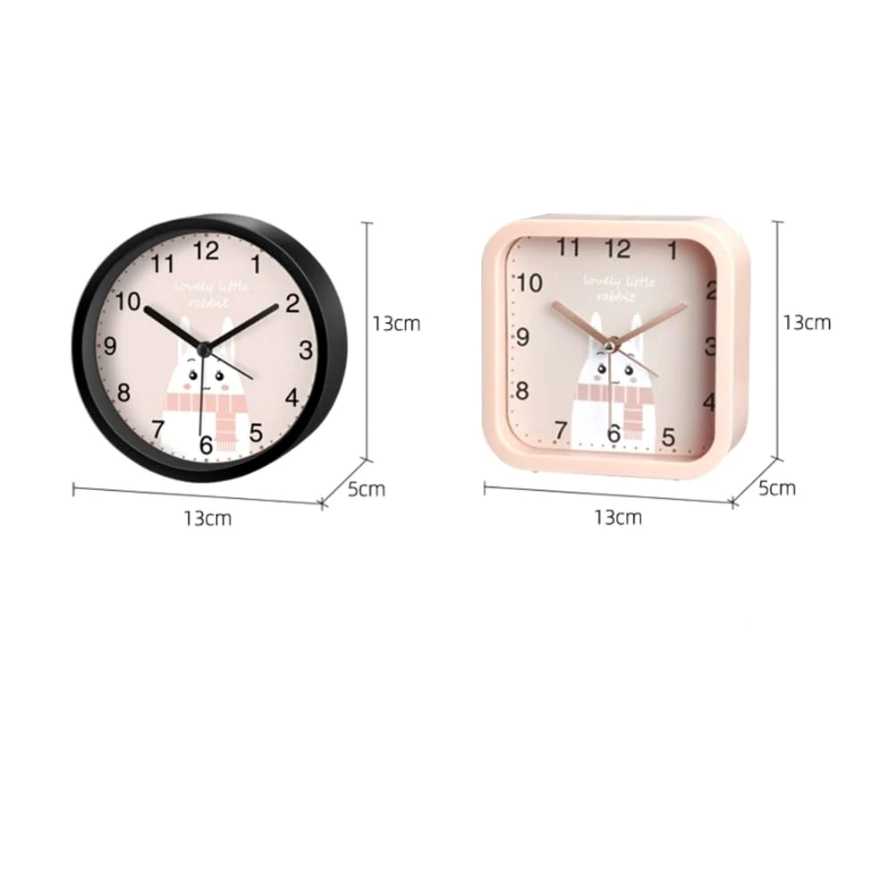Despertador, Despertador con botón de silencio dibujos animados for estudiantes, talismán for levantarse, mesita noche, escritorio, niñas y niños, reloj electrónico pequeño especial(Square pink)