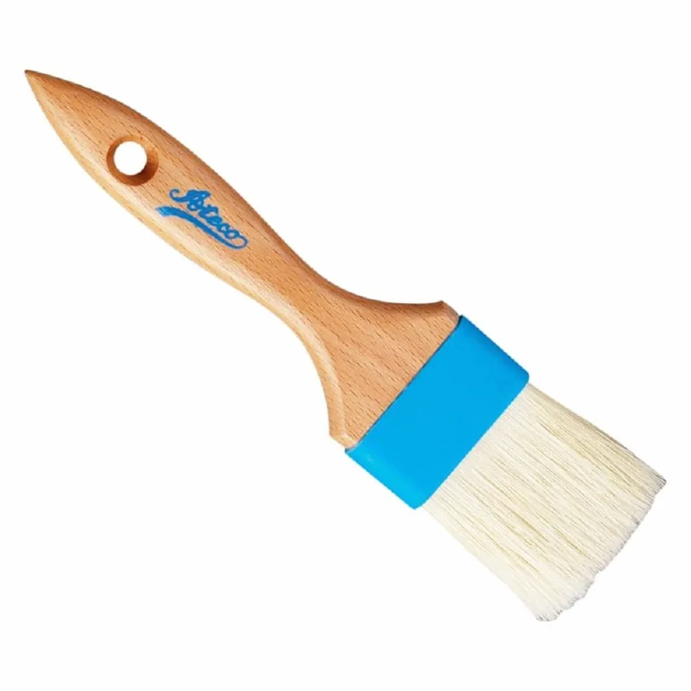Ateco Flat Pastry Brush 2" Wide Basting Kitchen Baking Tool Natural Wood (2Pack)