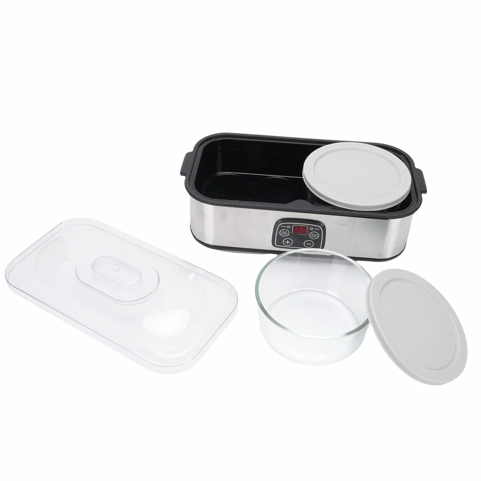 TOPINCN 2L Máquina de Fabricantes de Yogurt Automático, Temporizador de 0 a 48 Horas, Fabricantes de Yogures de Acero Inoxidable con Temperatura Ajustable (EU enchufe 220V)
