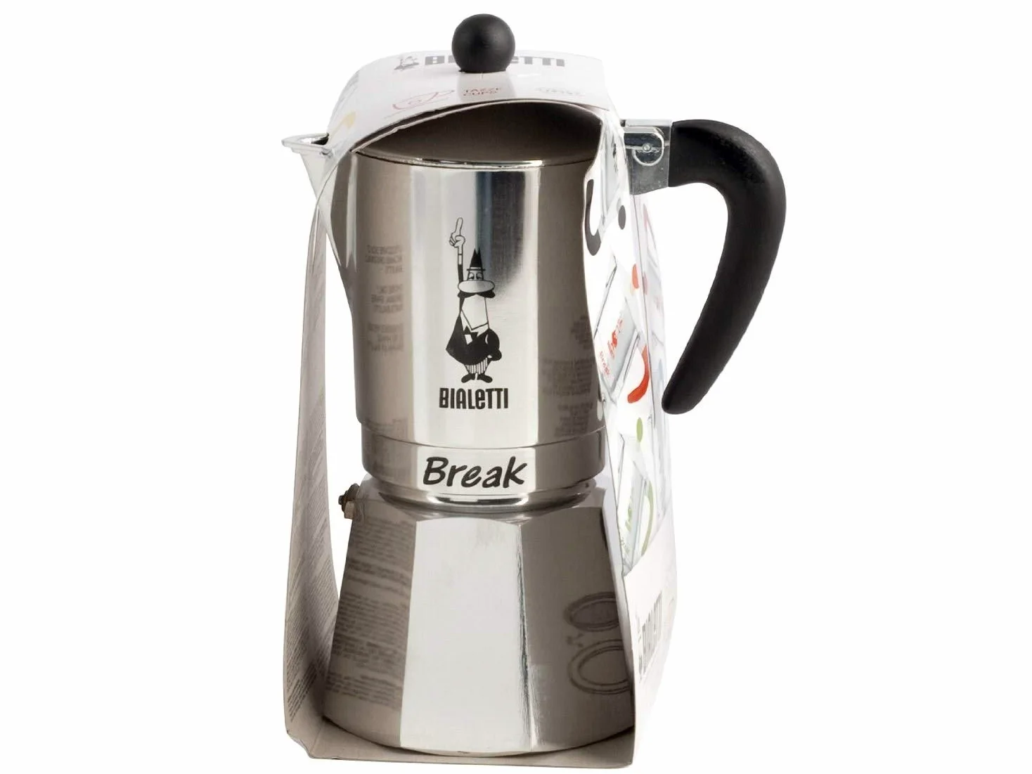 Bialetti Break - Cafetera Espresso de Aluminio para 6 Tazas - Dimensiones 16 x 11 x 23 cm
