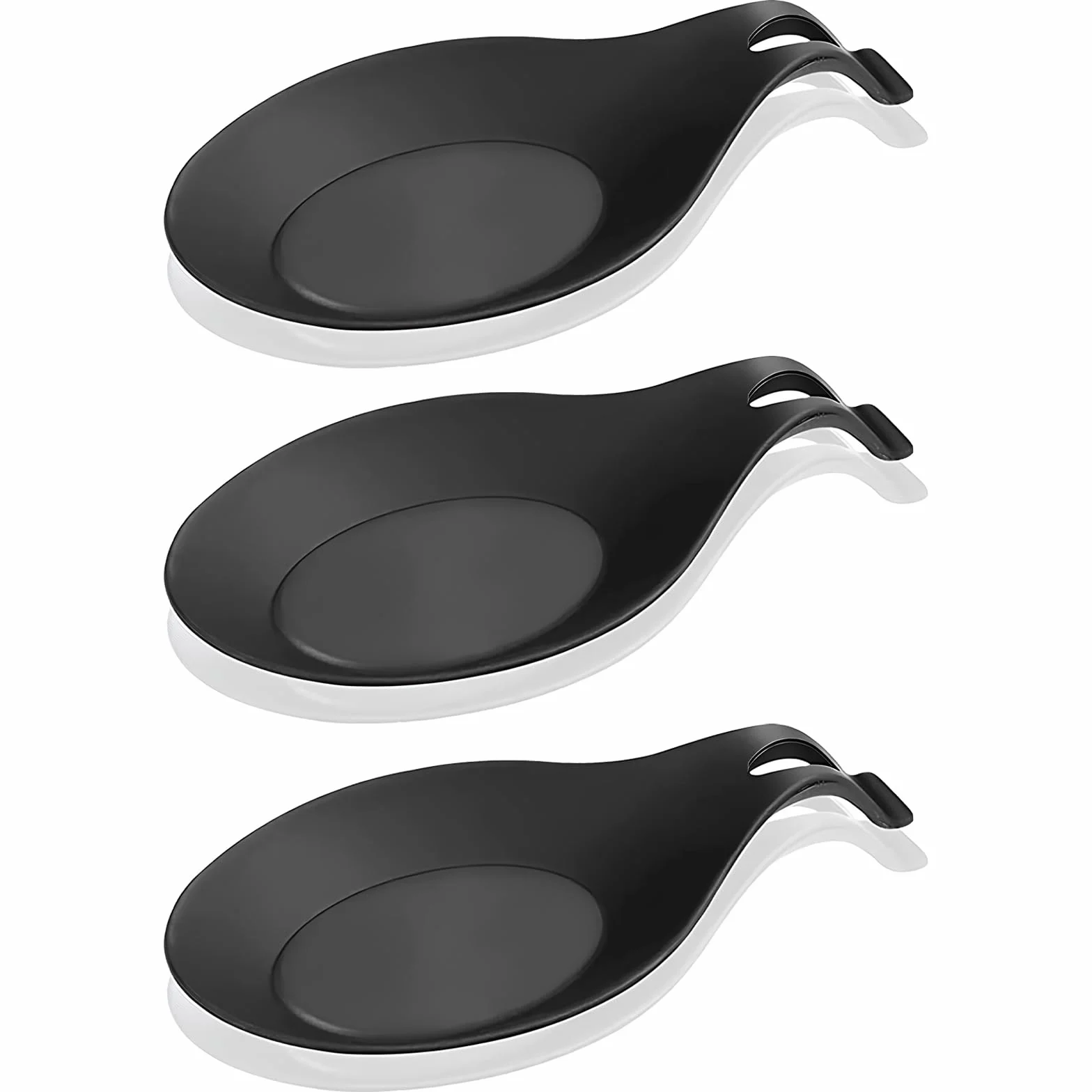 Reposacucharas de silicona, 3 unidades, reposa cucharas de cocina, soporte para cuchara de silicona, soporte para utensilios de cocina, reposacucharas, para cocina, casa, comedor