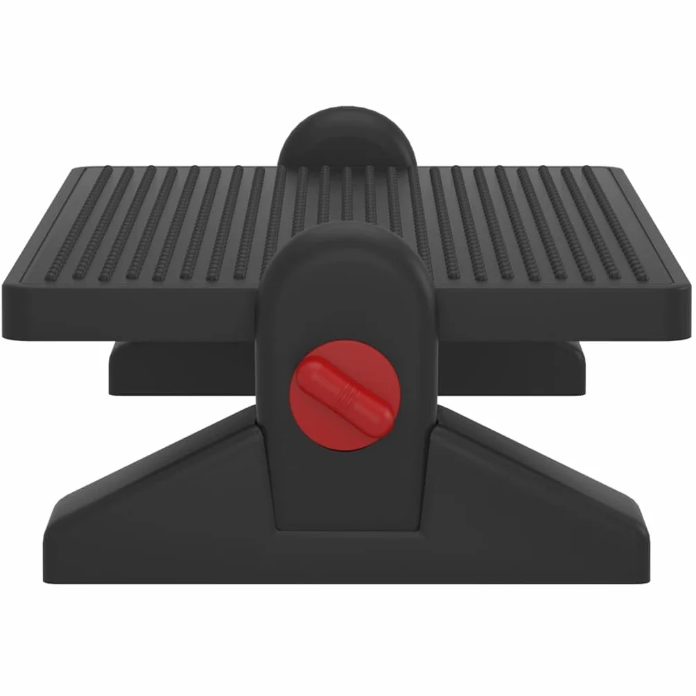 Reposapiés negro 50 x 30,5 x 17 cm regulable en altura para oficina y hogar ergonómico, taburete acolchado HIPS duradero, reposapiés, reposapiés, plegable, cómodo
