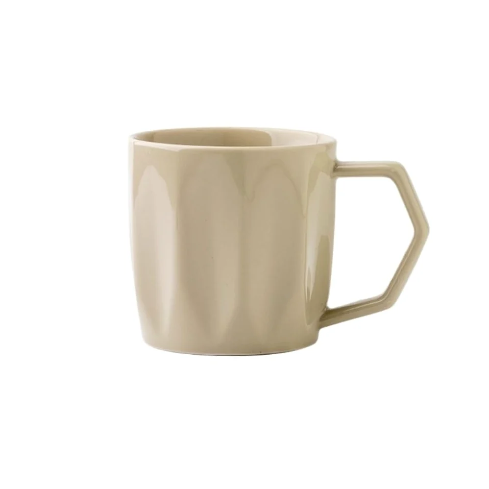 ENGENDER Tazas Cafe Taza Retro con Espejo Y Patrón De Diamantes, Taza De Café, Taza De Cerámica De Nicho Mug Cups(A)