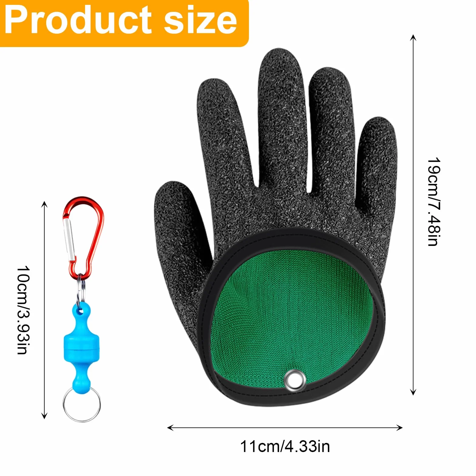 Guantes de Pesca Impermeables Anticortes con Cierre Magnético Antimordeduras