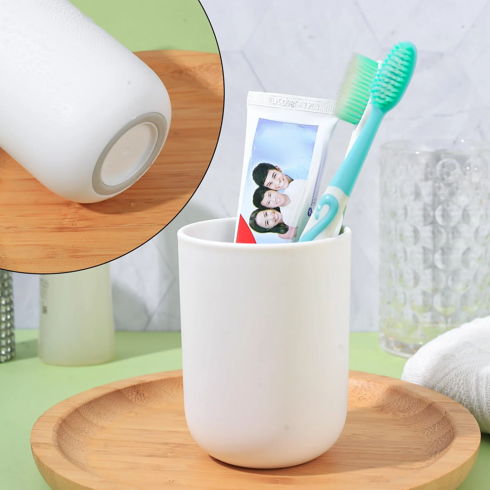 2 vasos de plástico para cepillos de dientes, vaso para cepillos de dientes, soporte para cepillos de dientes, vaso de agua, vaso para cepillos de dientes, vaso para cepillo de dientes, vaso para la