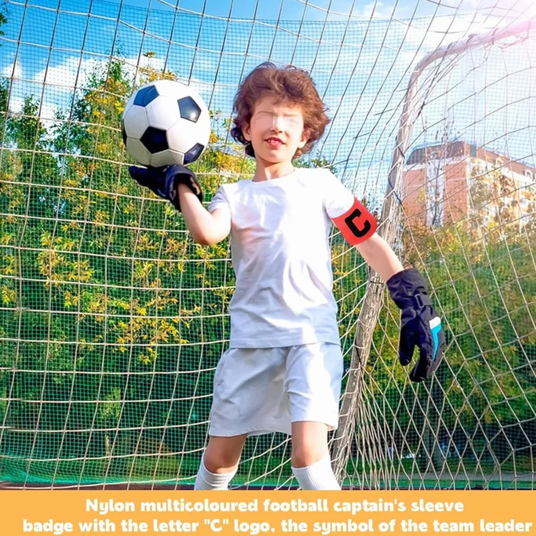 Brazalete de Capitán de Fútbol Multicolor Ajustable 4 Piezas para Adultos Junior