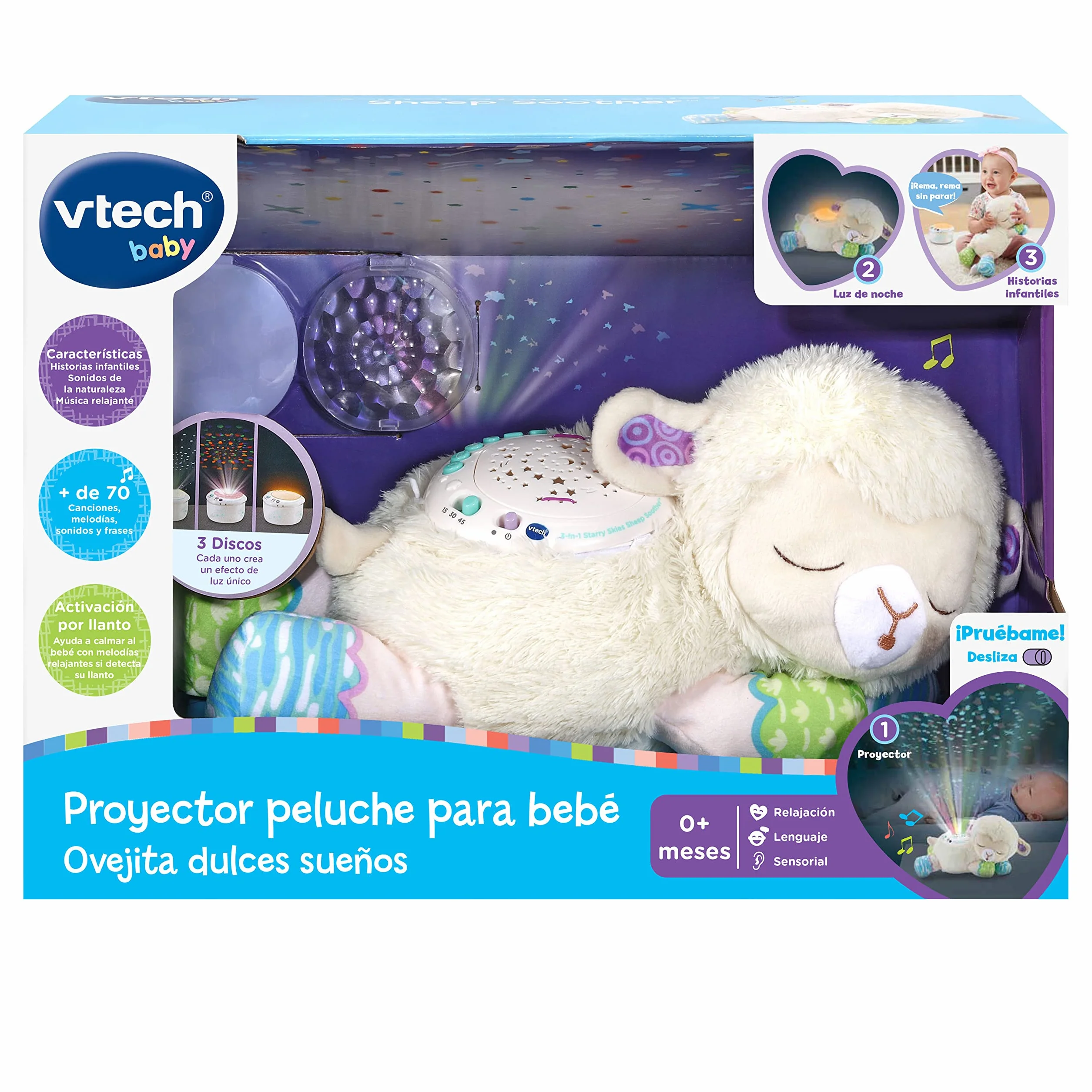 VTech Baby Proyector Peluche Ovejita Dulces sueños Juguete bebés +0 Meses versión ESP