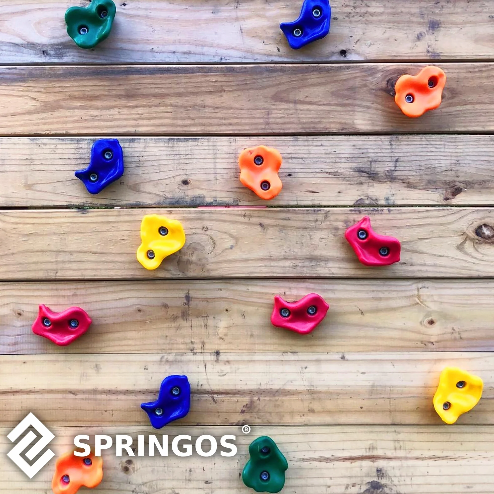 SPRINGOS Juego de 10 agarres de escalada con material de fijación