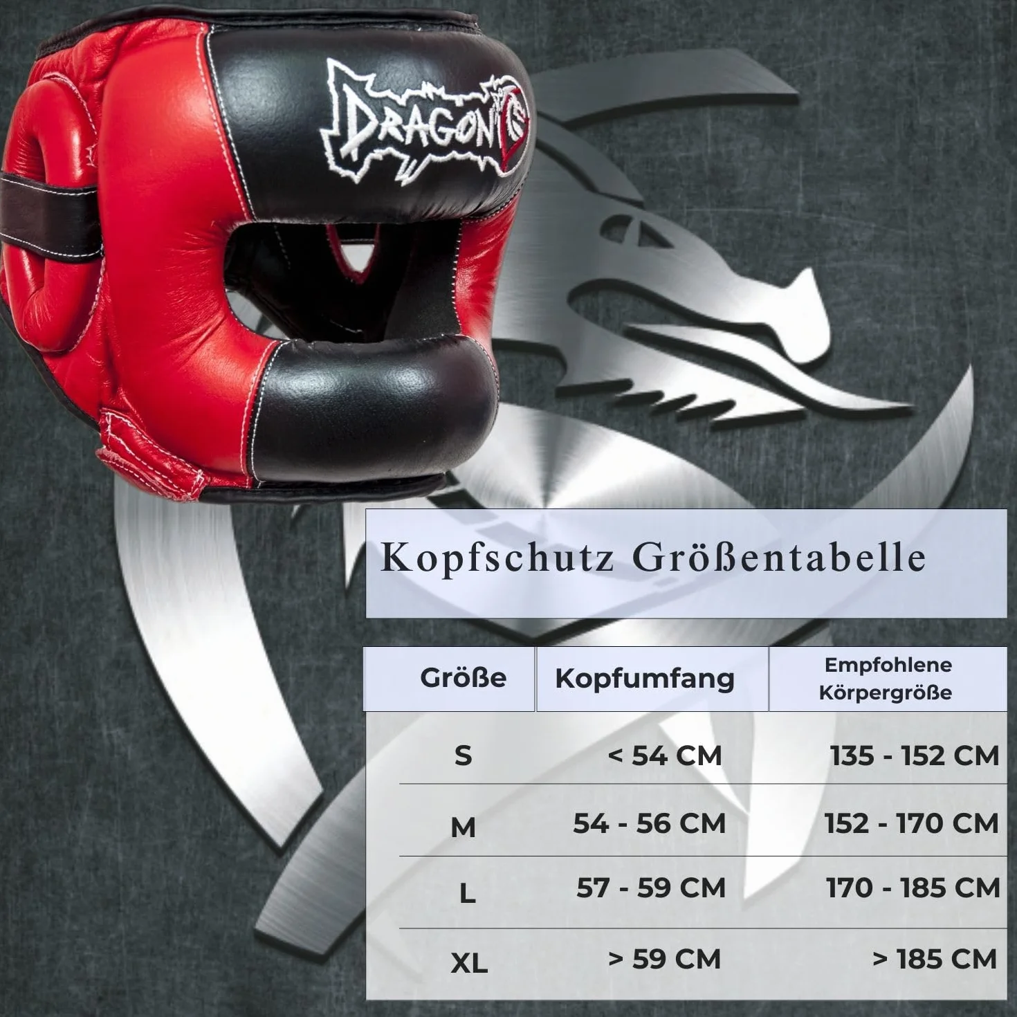 Casco de boxeo profesional de piel auténtica con protección facial de acero DragonDo 11751-L