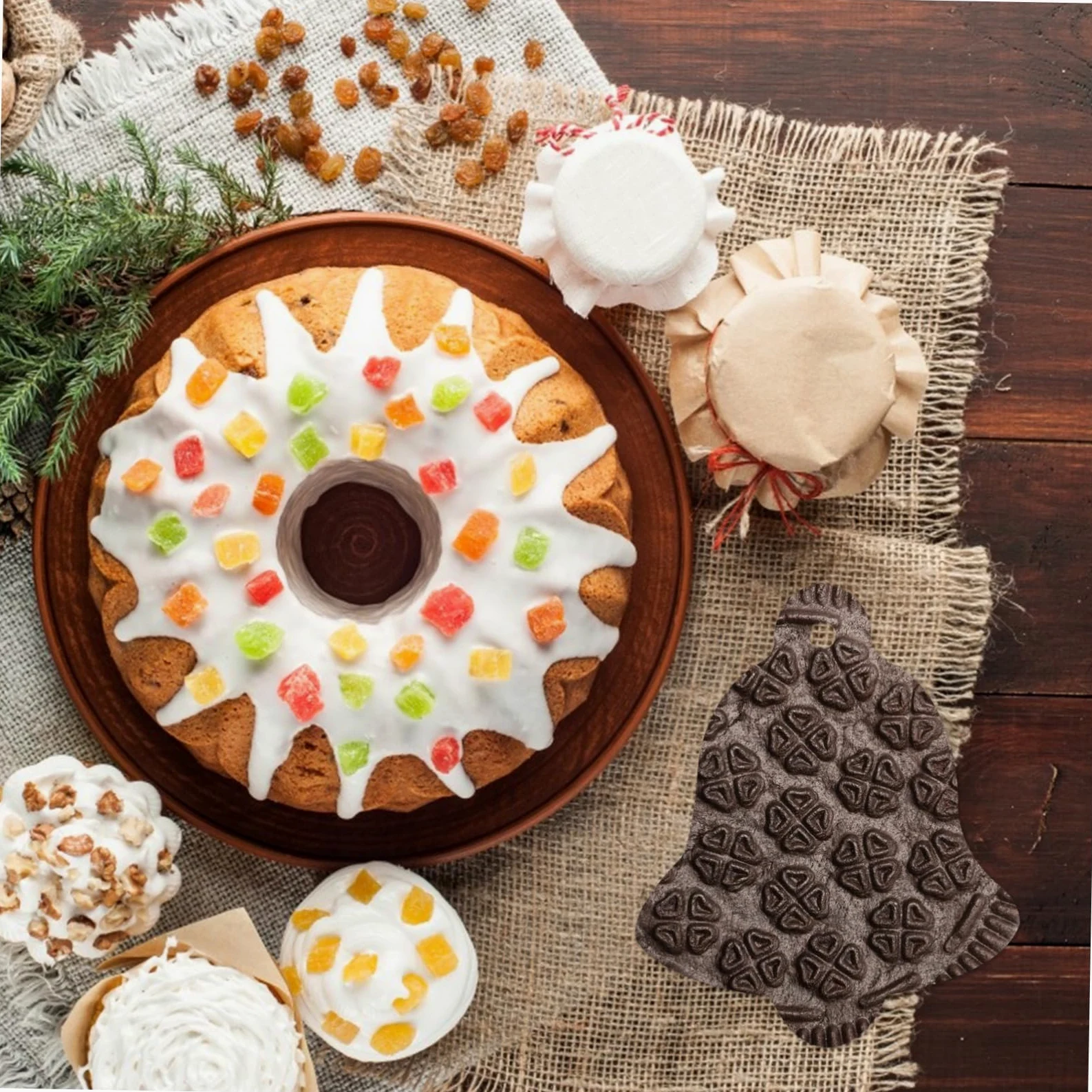 Tofficu 3 Series Moldes De Silicona De Navidad Moldes Caseros Redondo De Torta Fondant Casero Marcos De Epoxi De Cristal De Navidad Gel De Sílice 6 Piezas*3