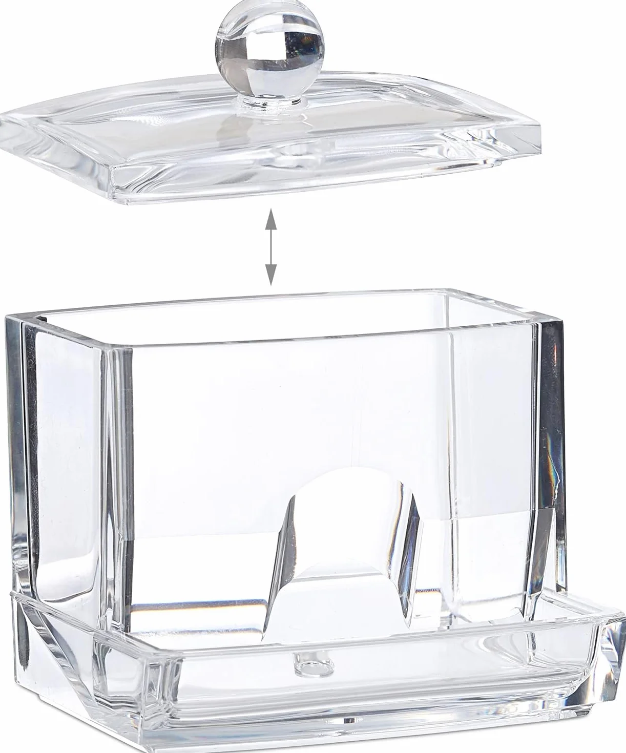 zalati Soporte para bastoncillos de algodón con tapa para baño, organizador de belleza y maquillaje