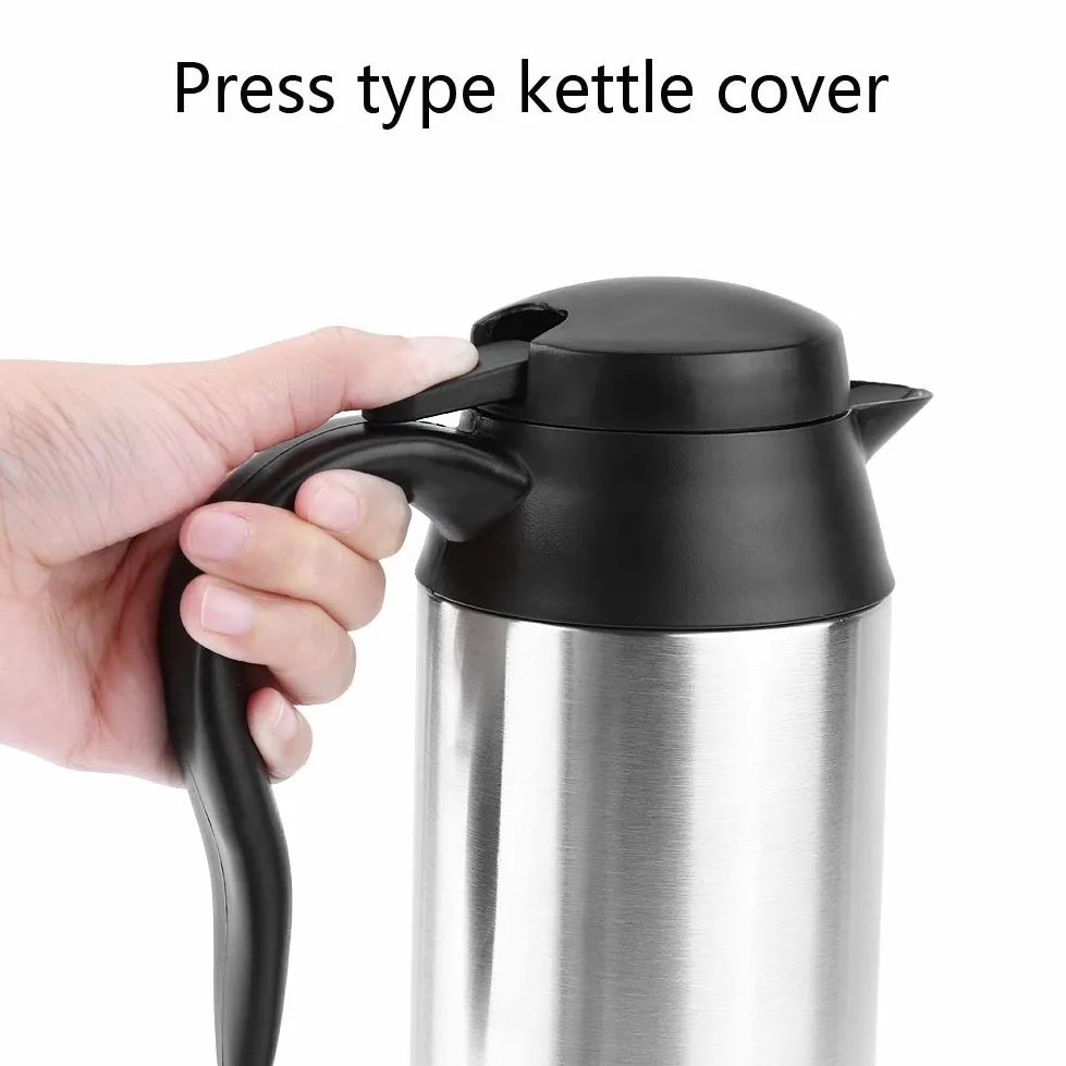 Encendedor eléctrico de coche de 25 oz de acero inoxidable portátil de calefacción taza de café calentador de té taza termo alimentado por 12 V encendedor de cigarrillos, 750 ml