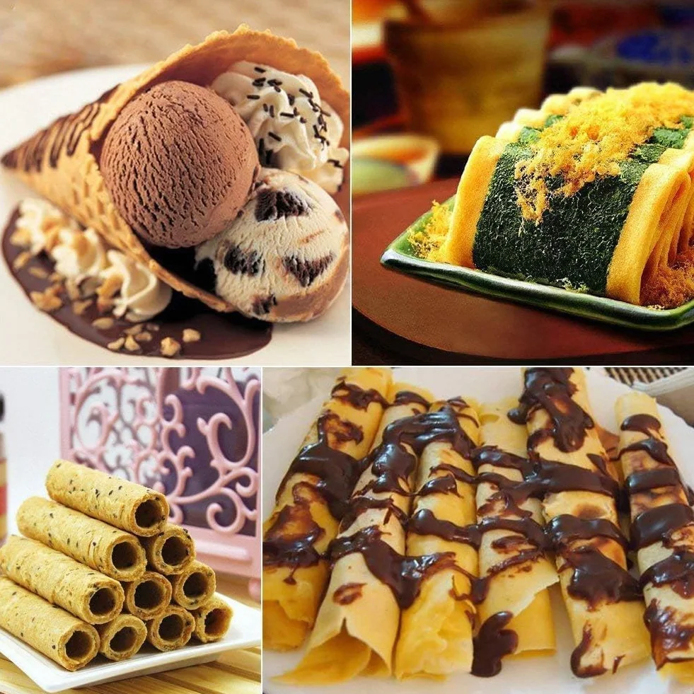 Waffle Cone Maker, Aleación de Aluminio Egg Roll Ice Cream Cone Maker Waffle Irons Baking Pan Non Stick Waffle Irons Mold Pan Non-stick Egg Roll Maker for Kitchen