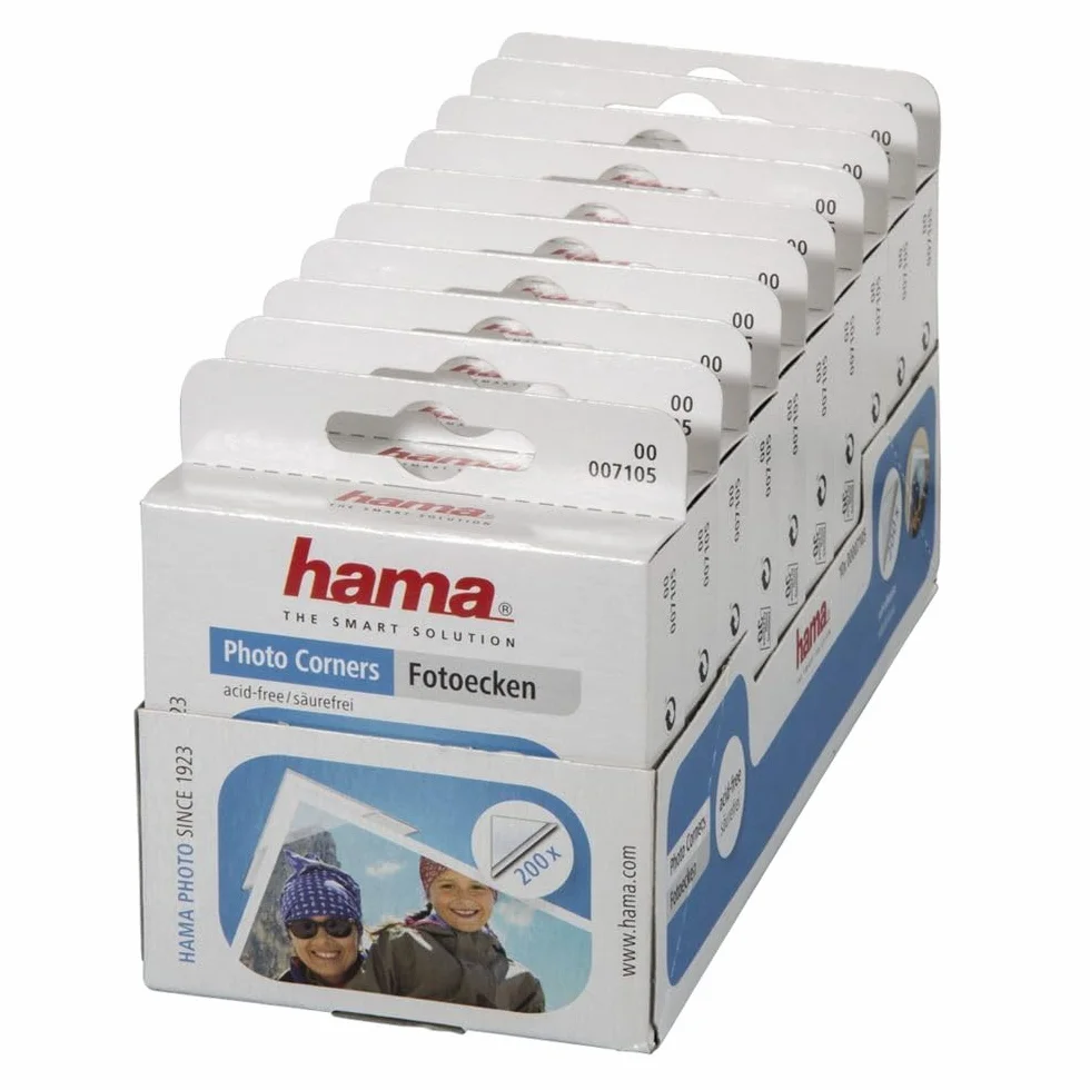 Hama Adhesivo en Puntos Doble Cara ángulos para Fotos, Color Transparente, 1 Unidad