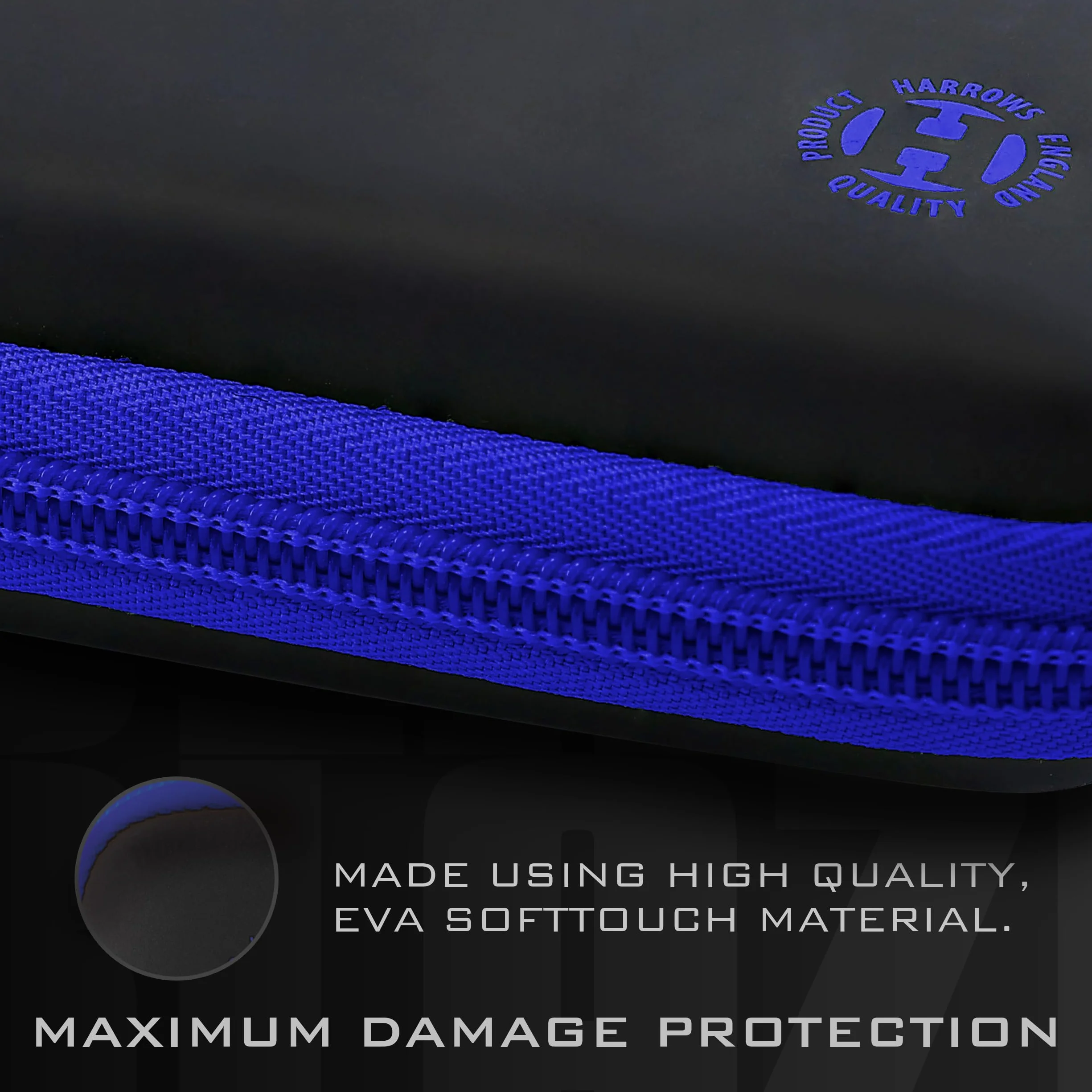 Harrows Blaze - Funda para dardos resistente y duradera de color azul - Puede contener dardos completamente montados