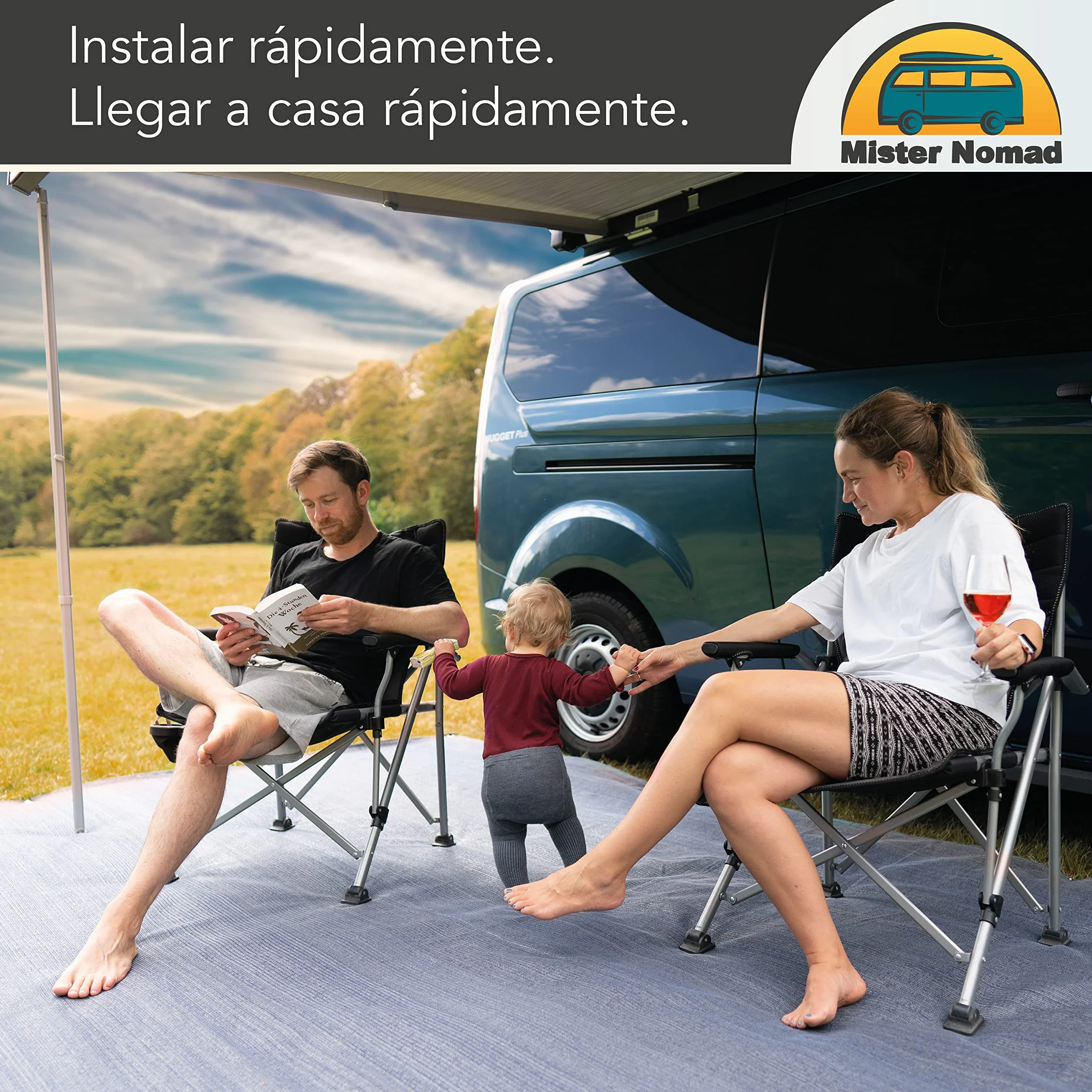 Mr Nomad Alfombra Camping 300 g/m² Transpirable 3 x 2,5 m Suelo Toldo Caravana