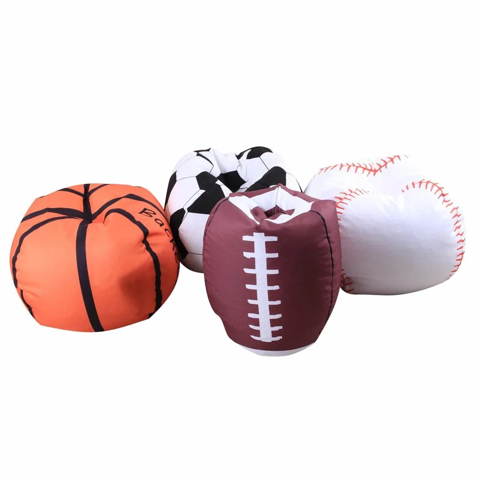 Puf de almacenamiento para juguetes de peluche, pelotas deportivas, funda de puf suave, para fútbol, voleibol, béisbol, bolsa de almacenamiento, juguetes de peluche para niños, 18 pulgadas