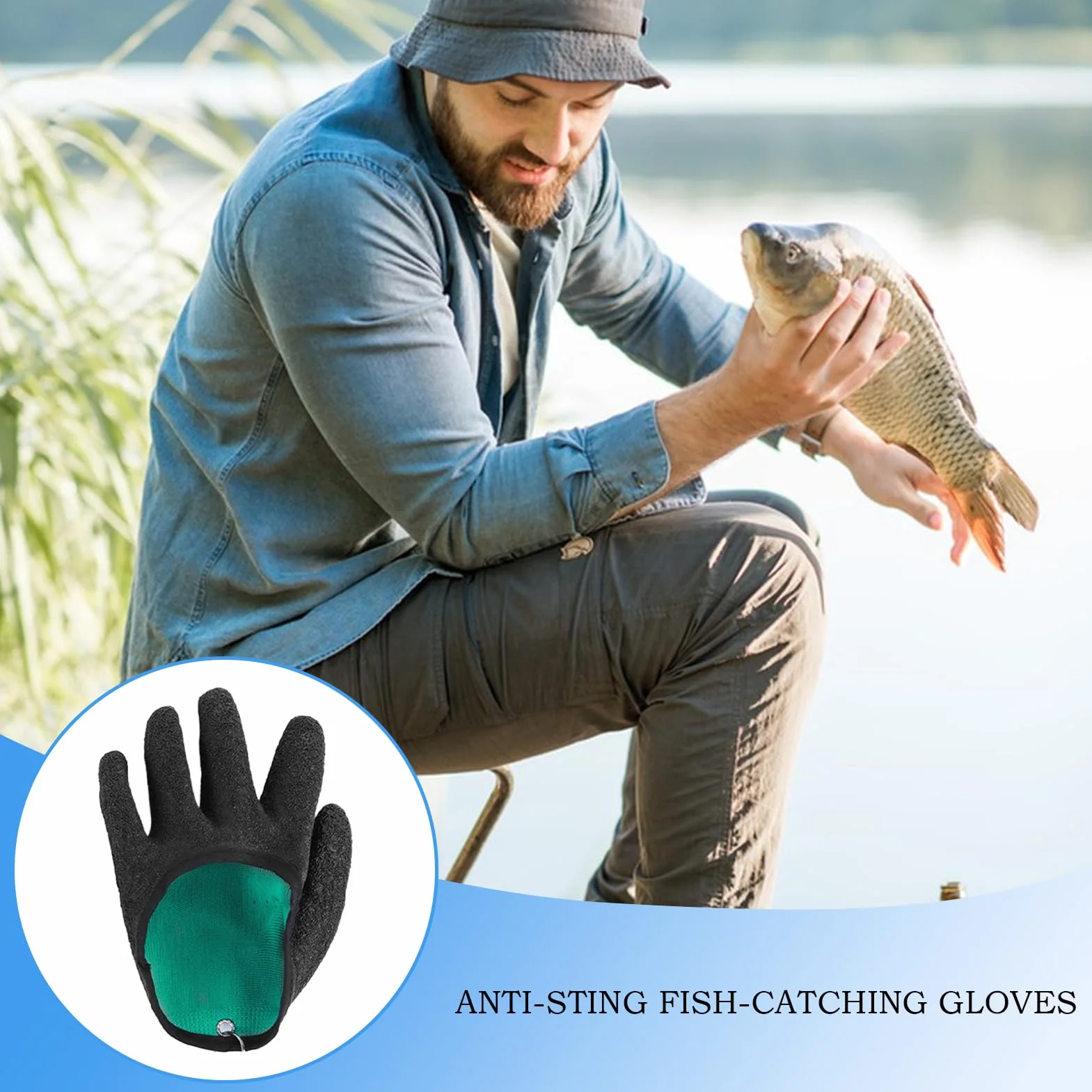 Guantes de pescado resistentes a cortes y pinchazos, impermeables al agua salada, protección para cortar carne y actividades al aire libre