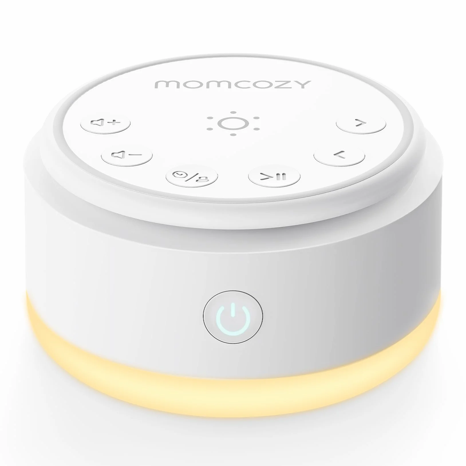 Momcozy Maquina Ruido Blanco Bebe con 20 Sonidos Relajantes Luz Nocturna Tactil Temporizador Sueno Memoria Portatil