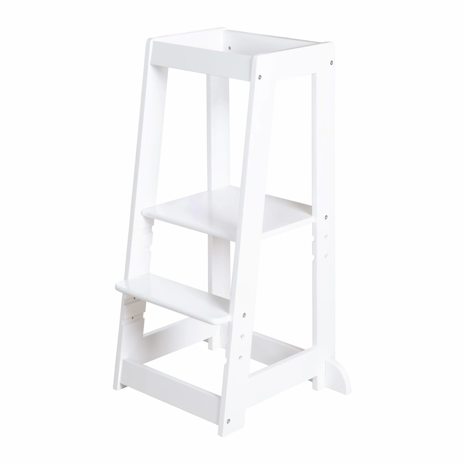 roba Torre de Aprendizaje - Taburete Seguro para Niños - como Ayudante de Cocina - Capacidad de Carga hasta 80 kg - Madera Certificada FSC - Blanco