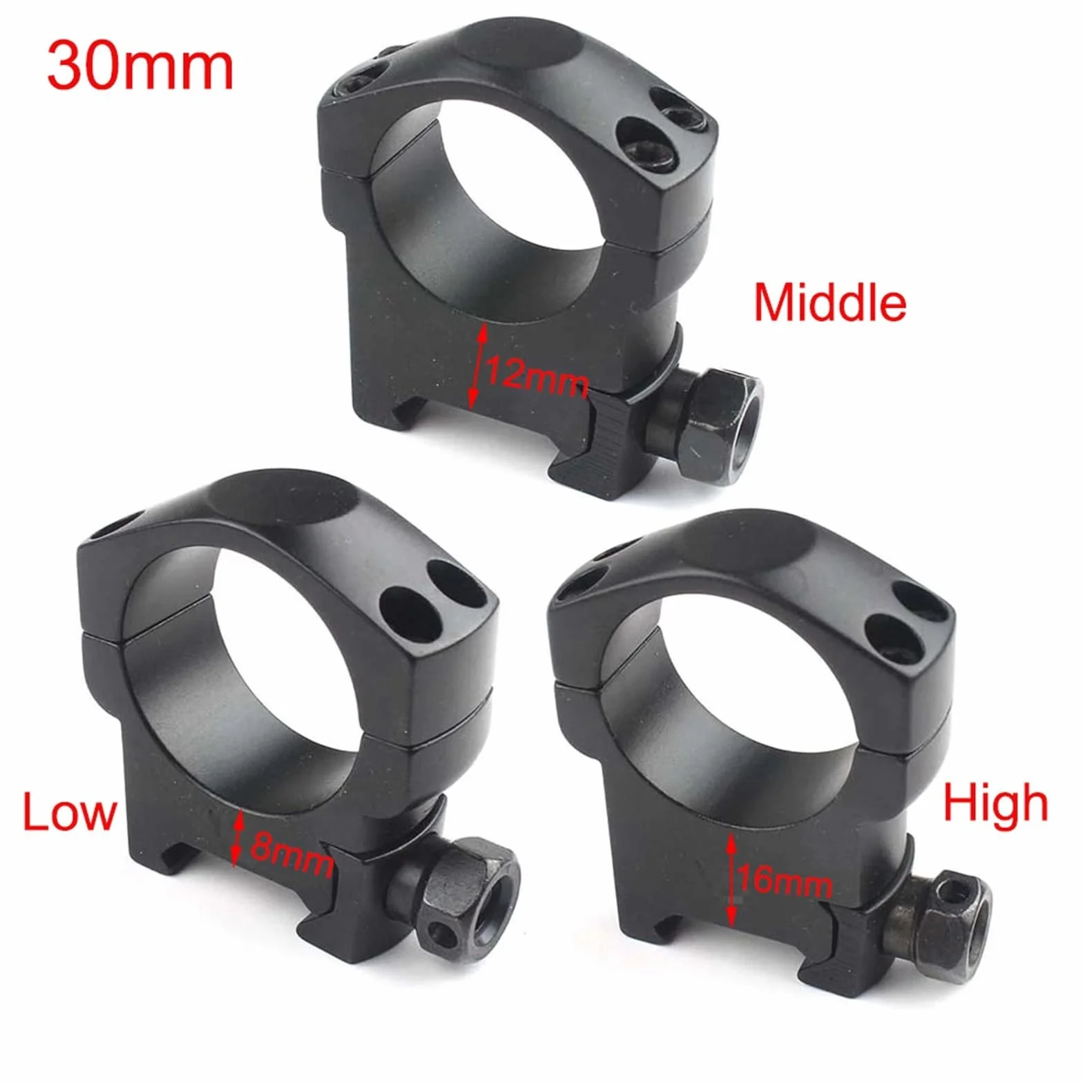 Aleación De Aluminio Anillo De Fijación Estrecho Táctico De 30 Mm De Diámetro Para Riel Picatinny De 21 Mm