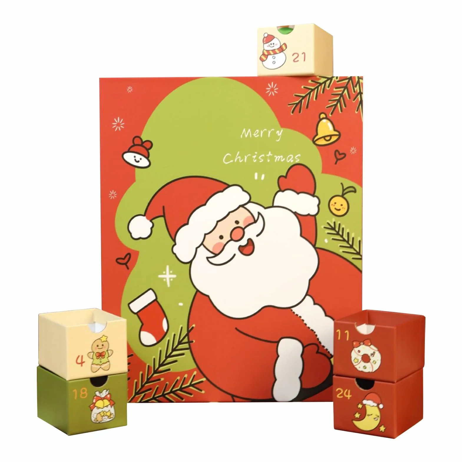 Calendario De Adviento Vacío Cajas De Adviento Navideñas Plegables Con 24 | Estuche De Detalles Para Navideñas Para Niños Y Adultos Para Joyas