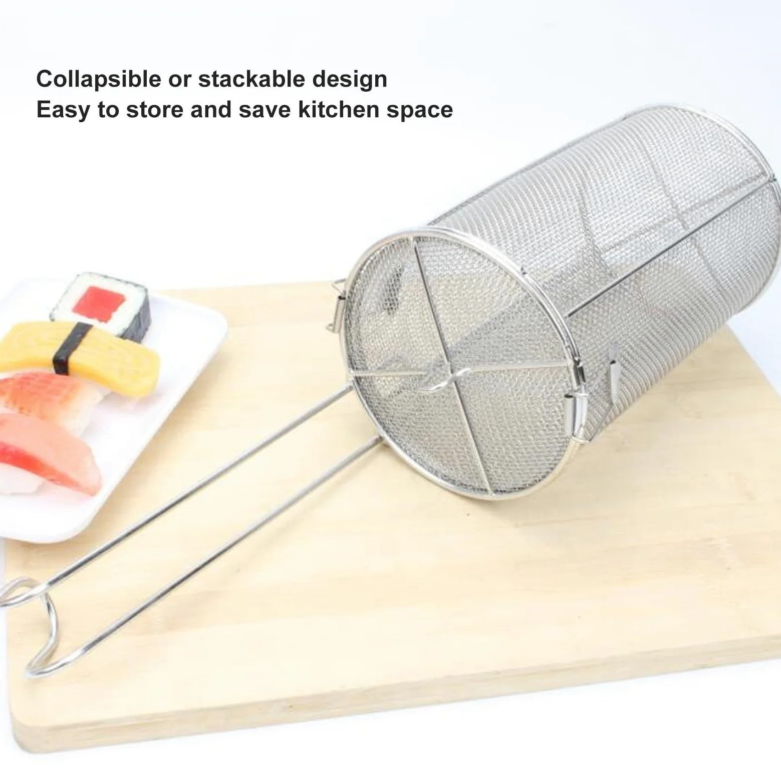Colador de Especias de Acero Inoxidable de Gran Capacidad con Telescópico para Cocinar