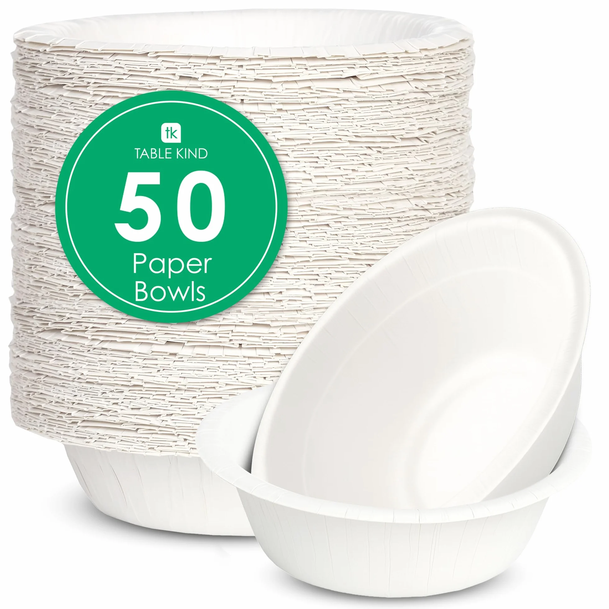 Table Kind 50 X Cuencos De Papel Desechables Ecológicos Paquete A Granel Para Camping Catering Uso Diario Ensaladas Postres Cereales Fiestas De Cumpleaños 23 Cm. Fabricados En La UE