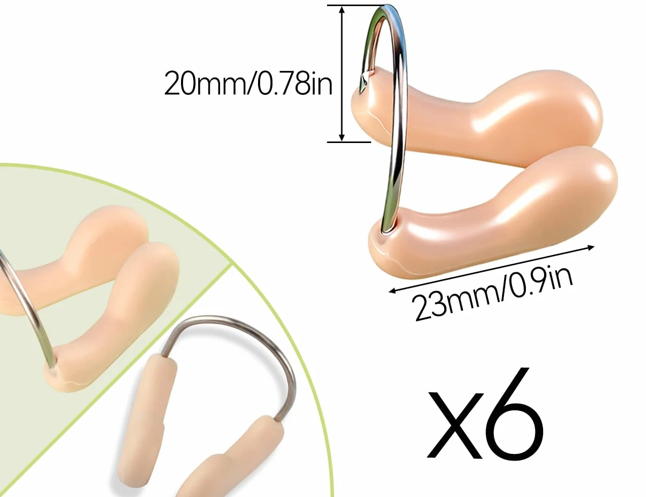 Pinzas Nasales para Natación de Silicona Impermeables para Adultos y Principiantes