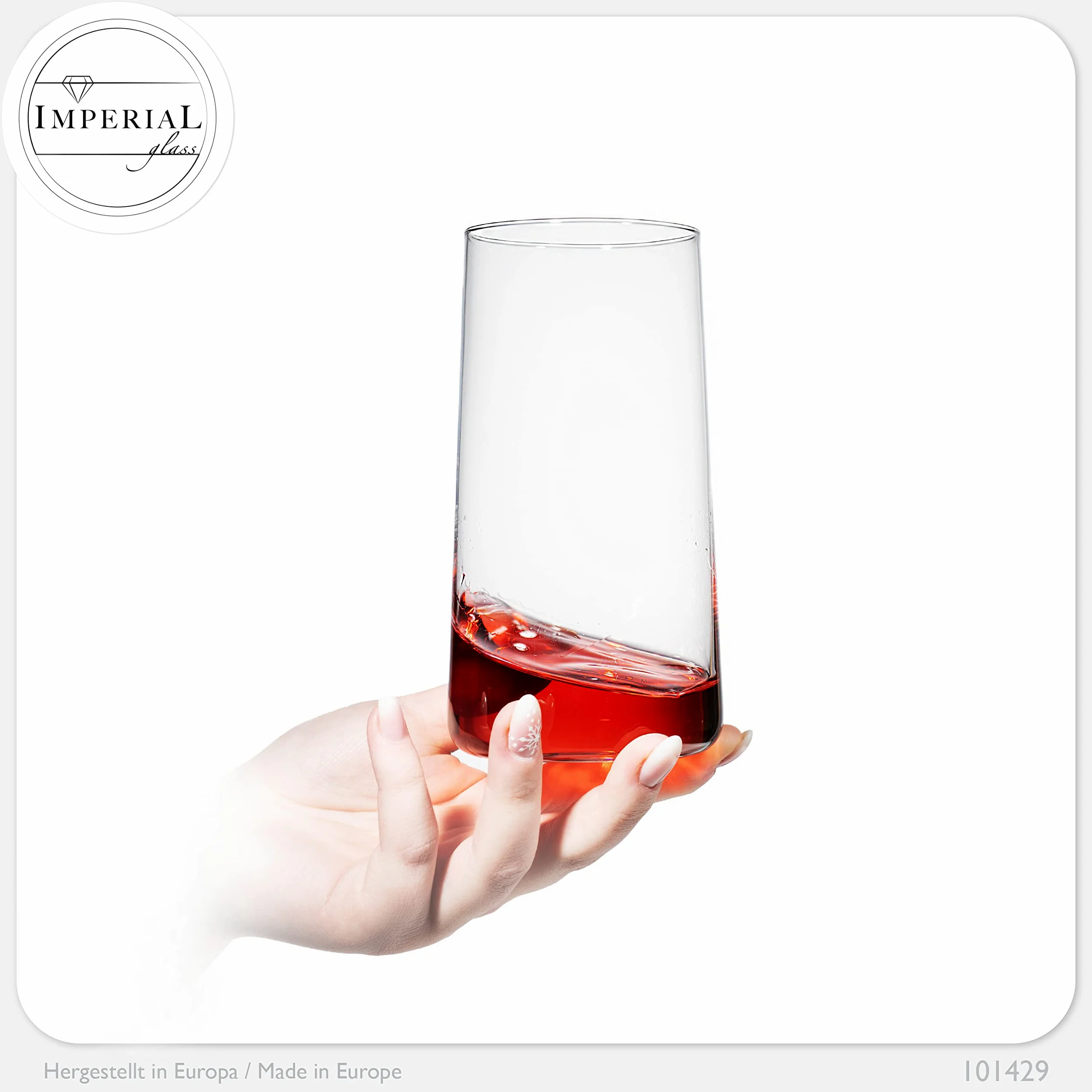 Imperial - Juego de 12 vasos de cristal (490 ml, máx. 550 ml)