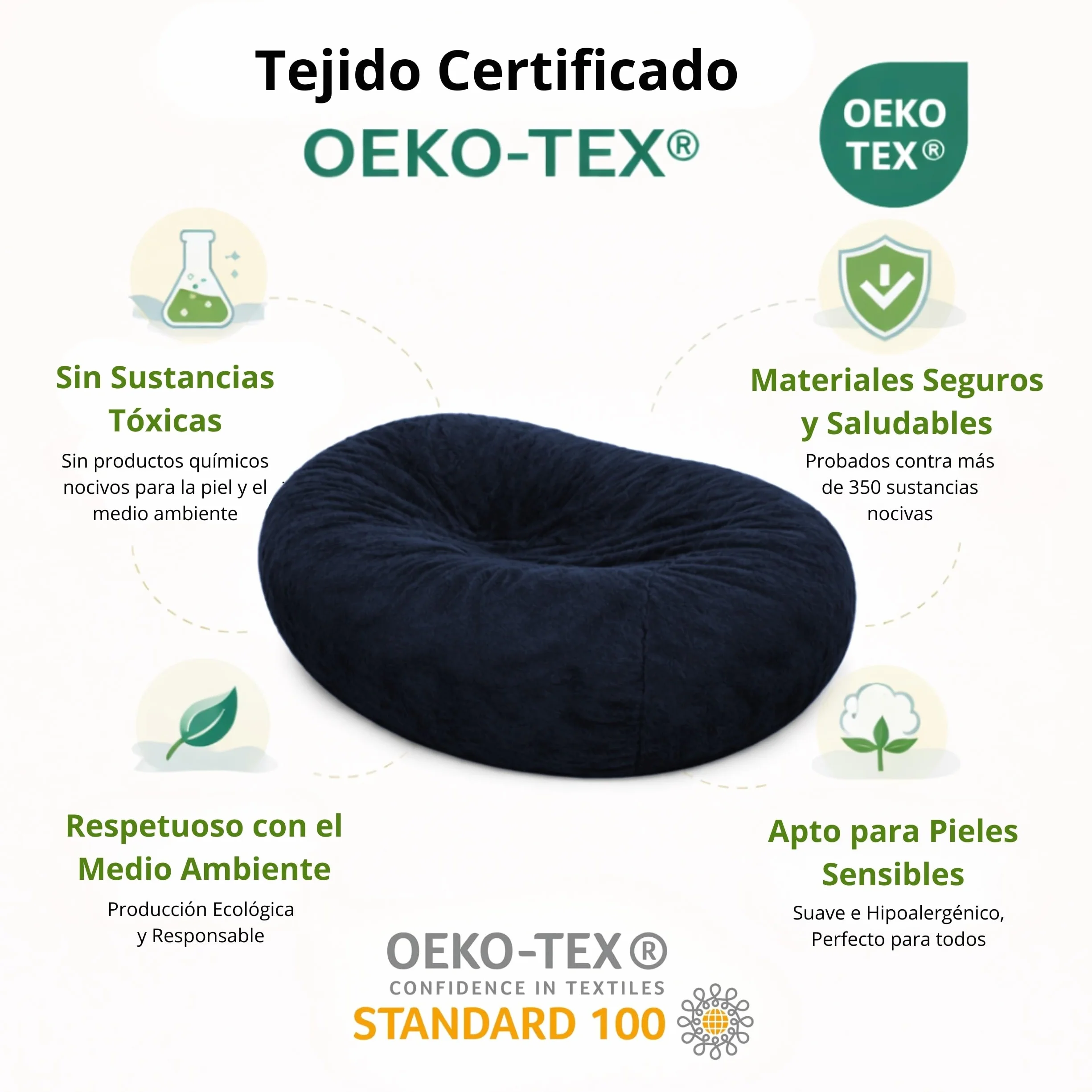 bananair - Puff Gigante XXL con Relleno de Espuma Incluído - Cómodo, Suave y Espacioso - Funda Desenfundable y Lavable - Bean Bag, Puff Cama Ideal para Relajarse (160 x 90 x 60 cm, Azul)