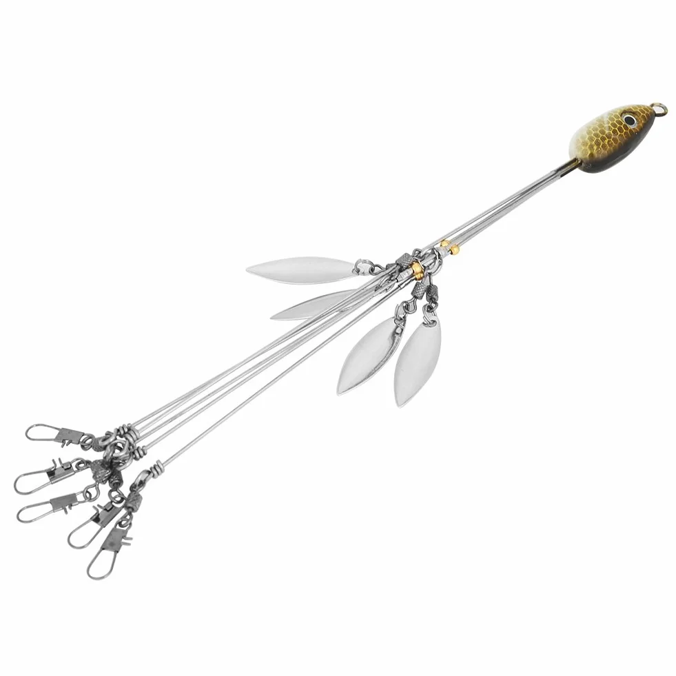 Alabama Umbrella Jig Head Rig Fishing Bait 5 Arms con Broches Giratorios para Pesca de Agua Salada y Dulce