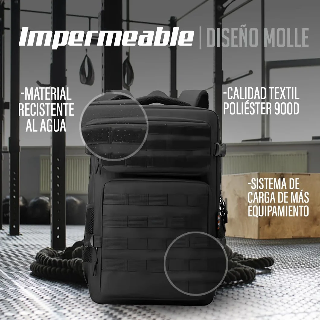 Mochila Crossfit Hombre Militar 45L Táctica Carga Pesada Supervivencia Montañismo