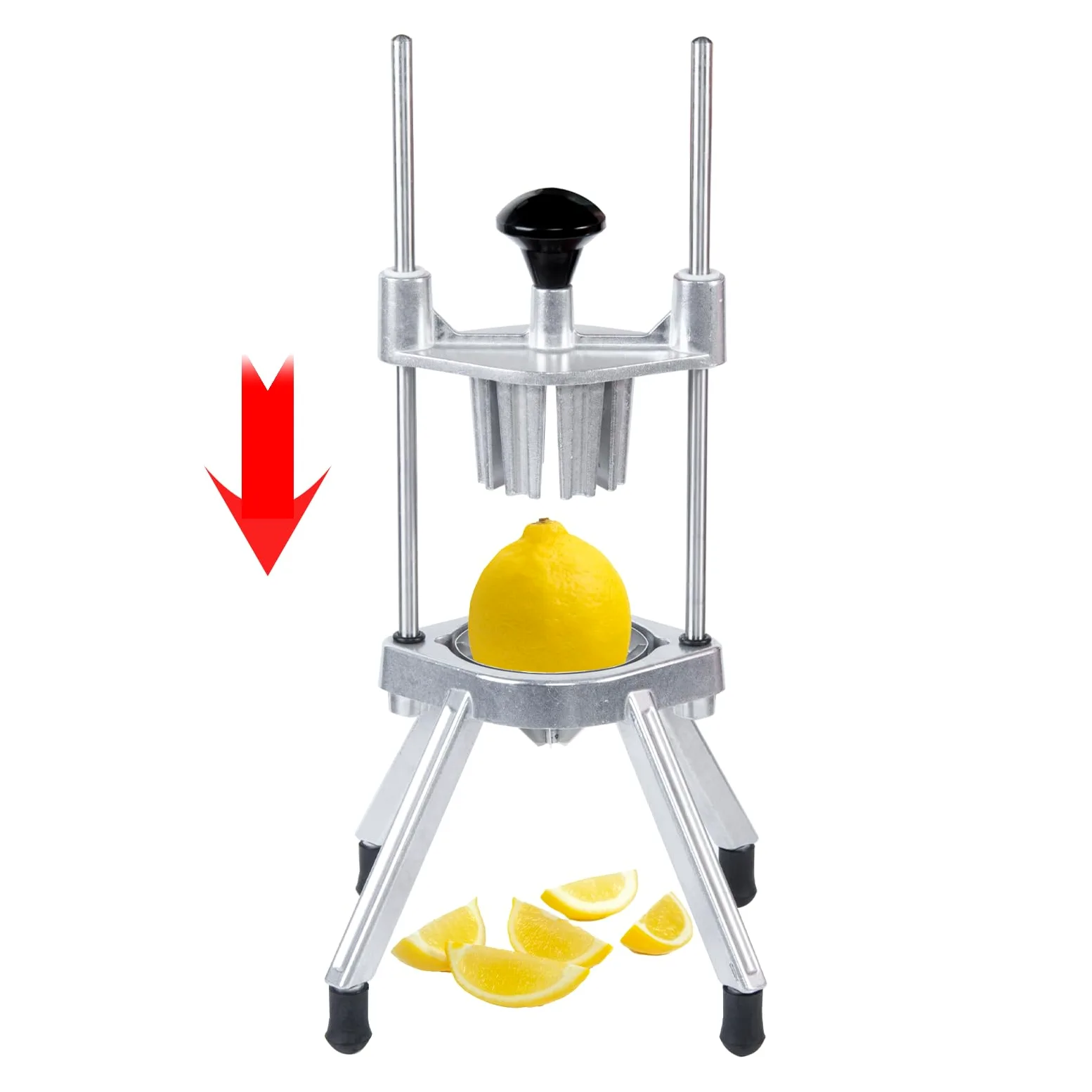 Cortador de frutas de acero inoxidable, cortador de lima y limón de 6 cuñas para una preparación eficiente de frutas