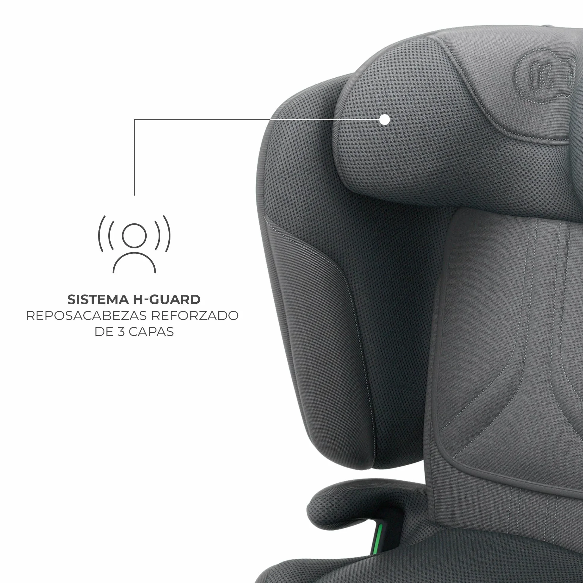 Kinderkraft UNITY 2 i-Size, Silla de coche plegable 100–150 cm, De 3,5 a 12 años aproximadamente, Reposacabezas ajustable, Tapizado con sistema AIR FLOW, Ajuste del respaldo en 5 posiciones, Gris