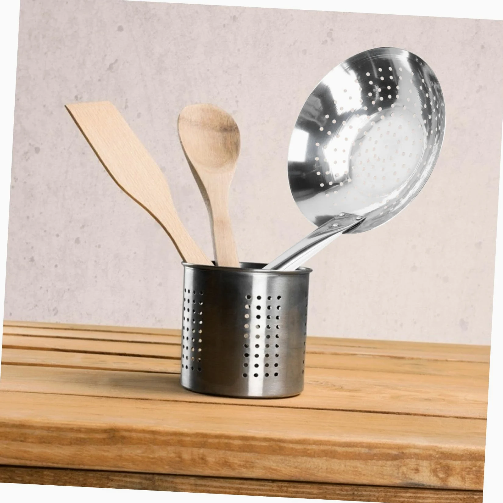 Colador de Acero Inoxidable para Cocina Herramienta Multifuncional Resistente al Calor para Escurrir Pasta Frituras y Verduras Utensilio Práctico para Uso Doméstico