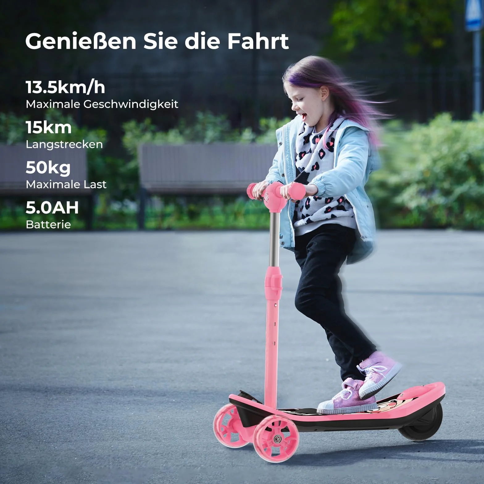 iScooter Patinete eléctrico para niños 2 en 1 batería 12V 5Ah ruedas 5 pulgadas carga máxima 50kg