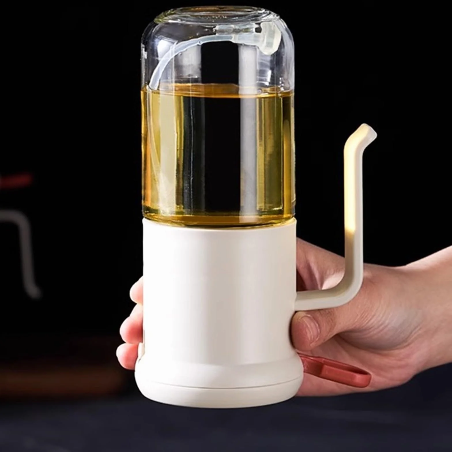 Cocina Dispensador De Aceite Dispensador De Aceite De Oliva De Vidrio For El Hogar De 2 Piezas Sin Aceite For Freidora De Aire, Olla Rociadora De Aceite For Barbacoa Pulverizador Aceite Spray