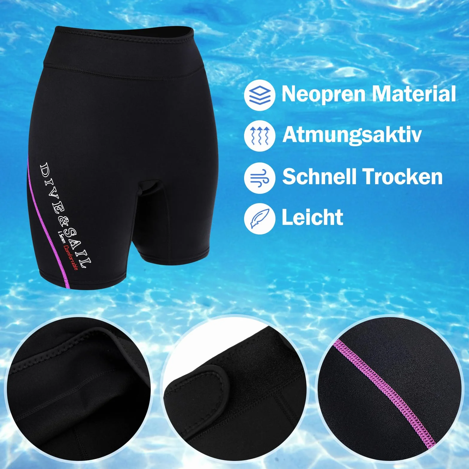 Sharplace Pantalones De Buceo De Neopreno De 1,5 Mm Snorkeling Trunks Wetsuit