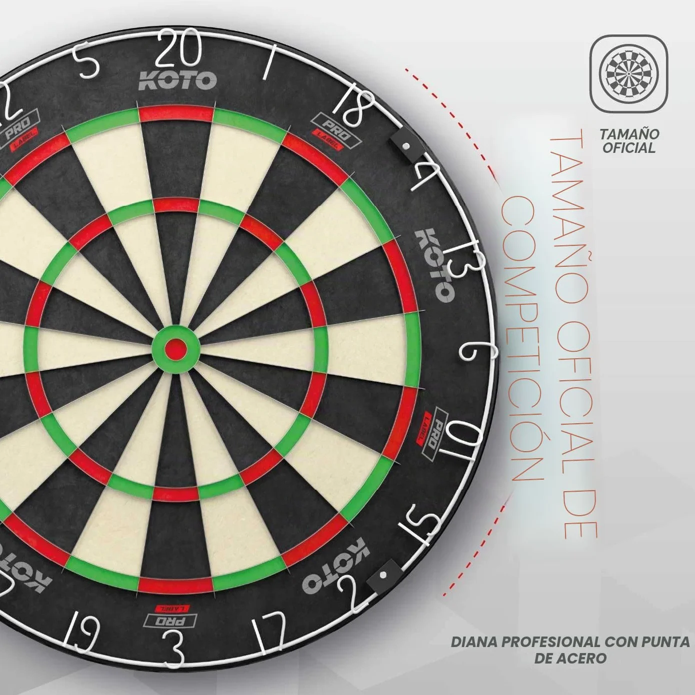 KOTO Diana Profesional King Pro Dartboard Steeltip Oficial Ultra Alambre Fino Bristle Premium Juego de Dardos