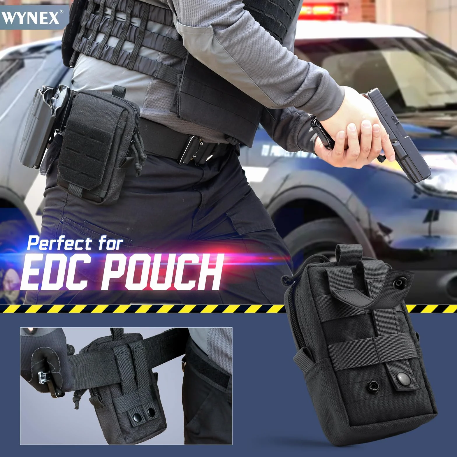 WYNEX Bolsa táctica EDC Molle Utility Pouches Organizer Phone Holder Waist Pack