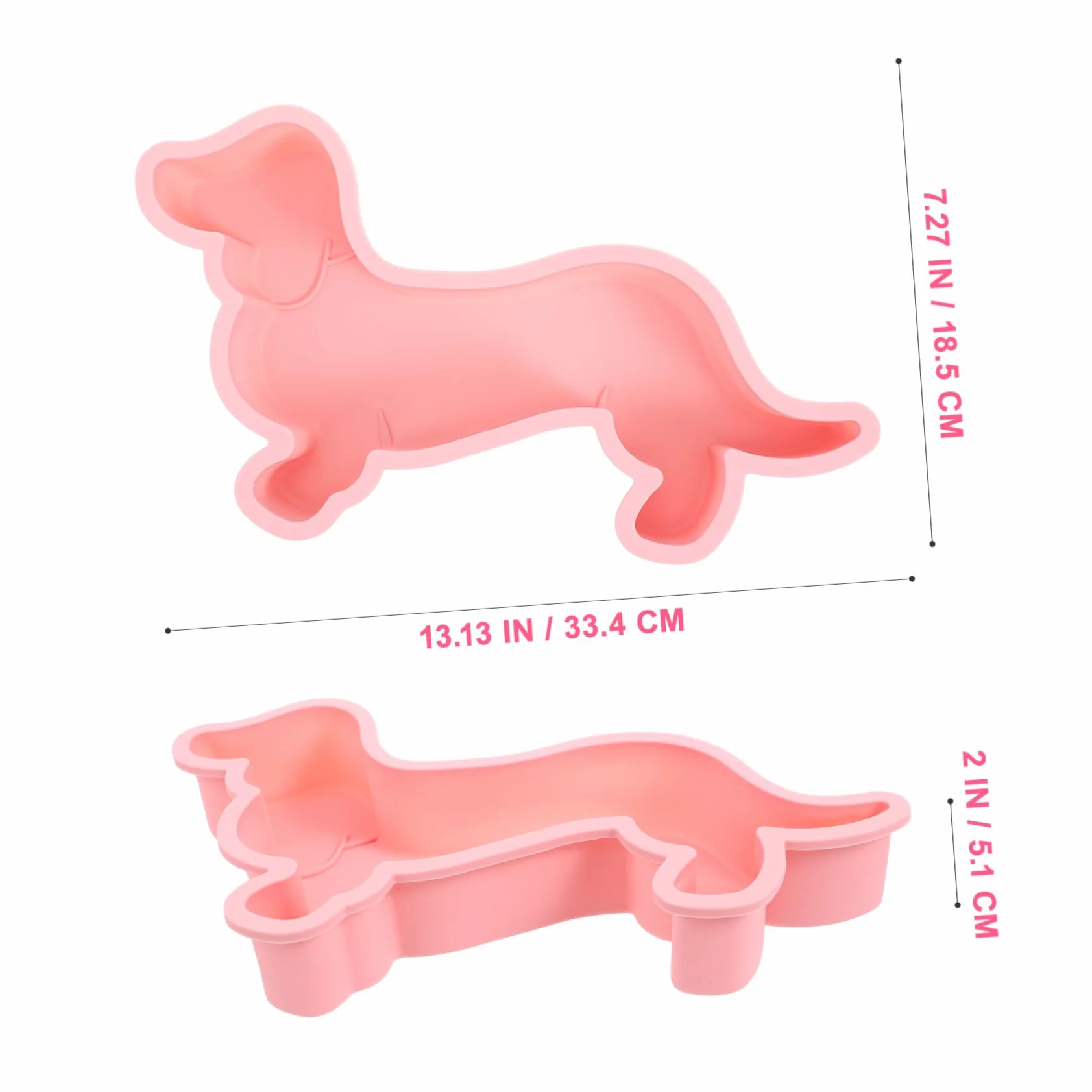Molde de Silicona Antiadherente para Dulces en Forma de Perro, Resistente al Calor, 2 Piezas para Hornear Pasteles y Golosinas en Cocina DIY
