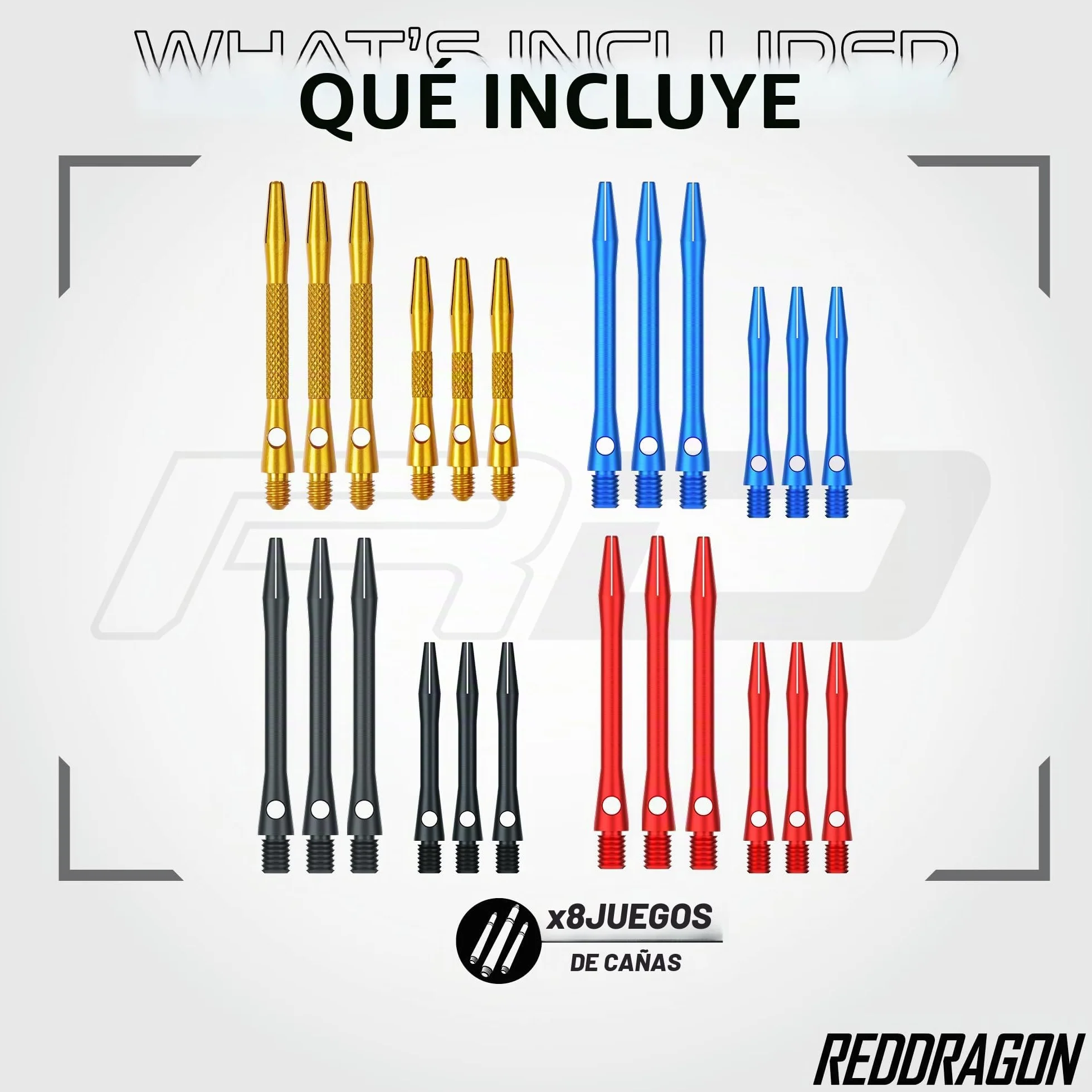 RED DRAGON Dardos - Paquete de accesorios de aluminio profesional - Incluye vuelos de dardos, ejes, cera de agarre de dedos, protectores de vuelo y más - Accesorios profesionales para dardos
