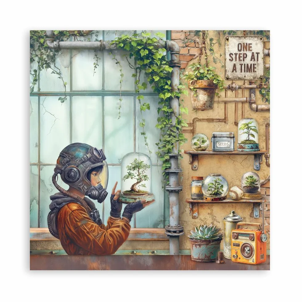 Stamperia - Scrapbook Paper Pad for Scrapbooking, Albums, Cards, Bullet Journals and More, Acid Free, Single Face, Perfect for Hobbies, Crafts, and Gifting (A New Beginning) (20.3 x 20.3cm)