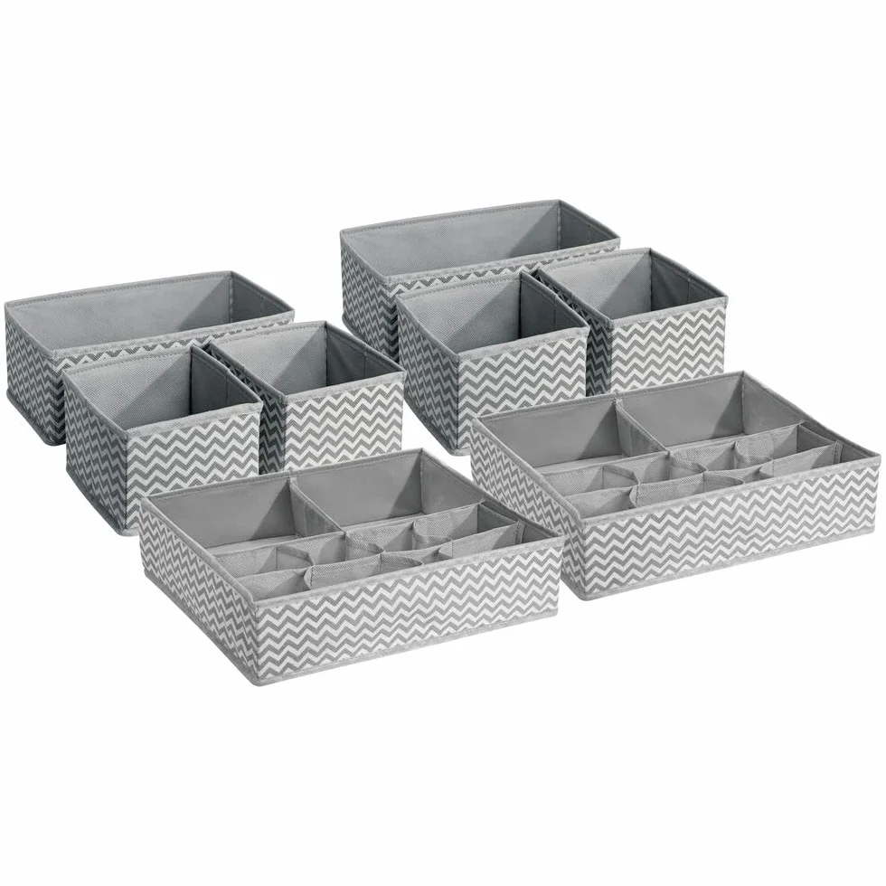 mDesign Caja de almacenamiento para armarios 3 formatos juego de 8