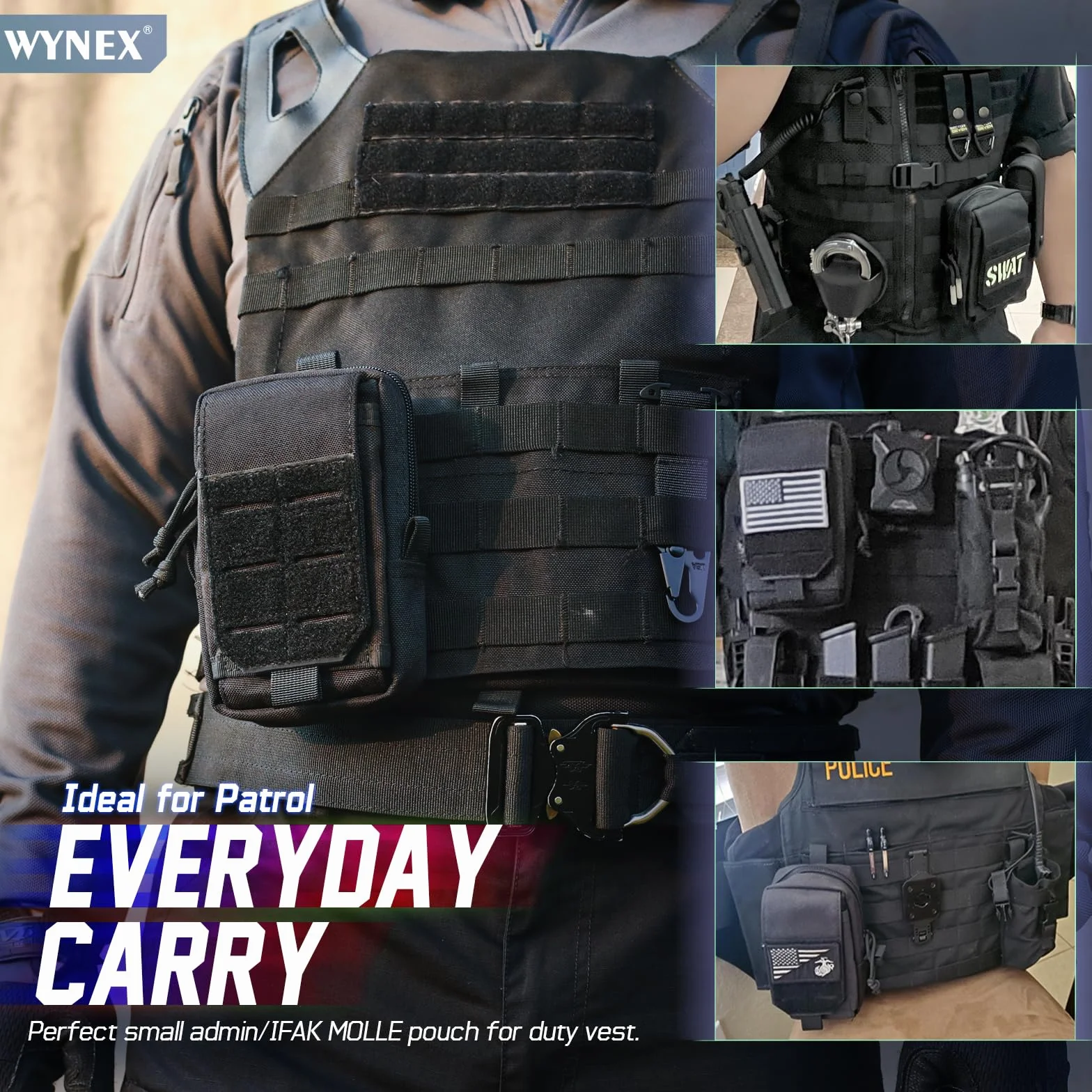 WYNEX Bolsa táctica EDC Molle Utility Pouches Organizer Phone Holder Waist Pack